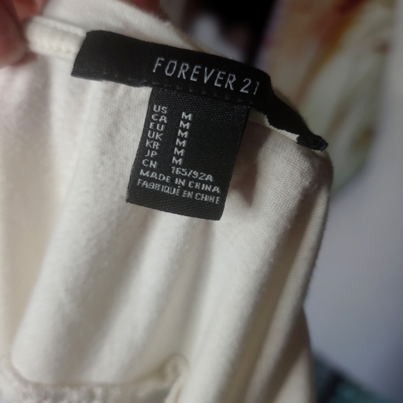 Forever 21 Medium White Tank Top with Sheer Back - Picture 4 of 5